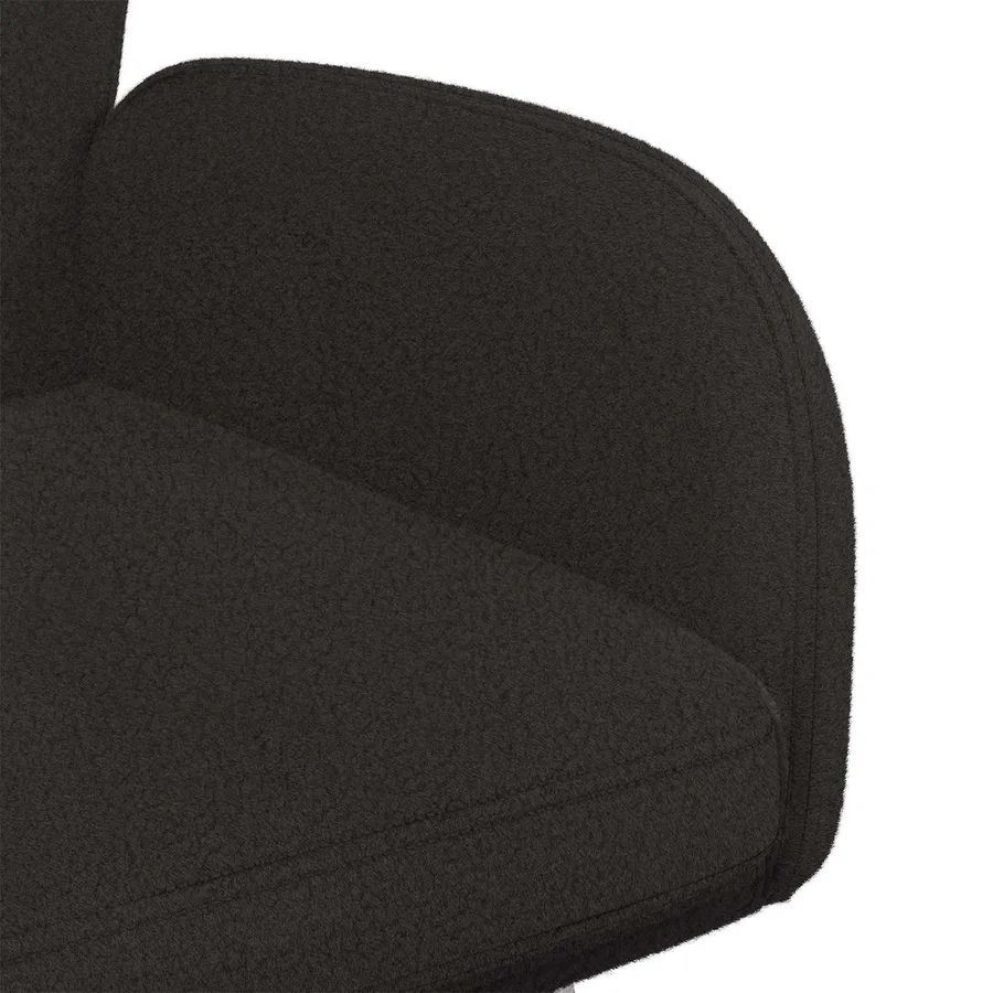 Chaises de salle à manger pivotantes 6 pcs Bouclé Noir - 6