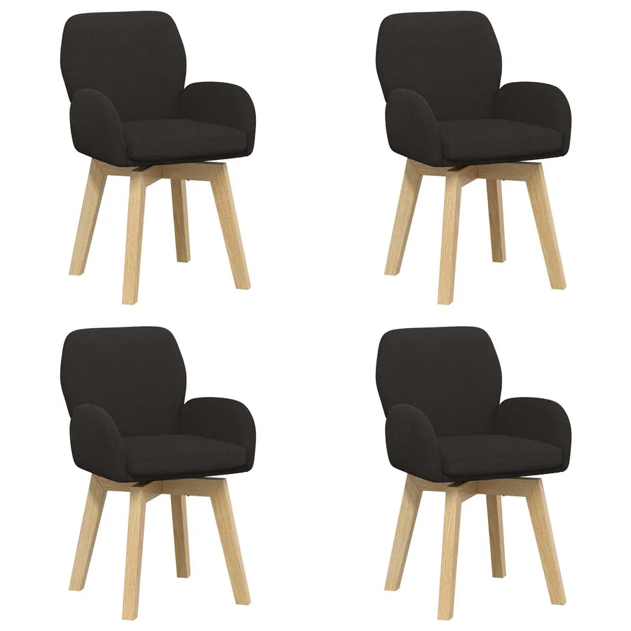 Chaises de salle à manger pivotantes 4 pcs Bouclé Noir - 2