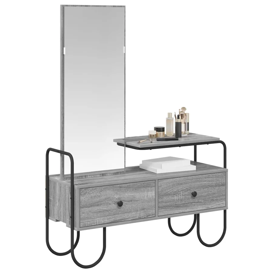 Table de Toilette avec tiroir Sonoma gris Bois d'ingénierie - 3