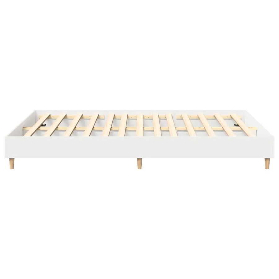 Cadre de lit 2 pcs Blanc 152 x 203 cm Bois d'ingénierie - 6