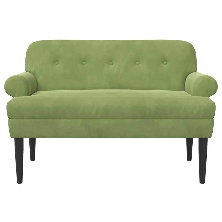 Canapé love seat avec capitonnage en boutons Vert clair Velours - 3
