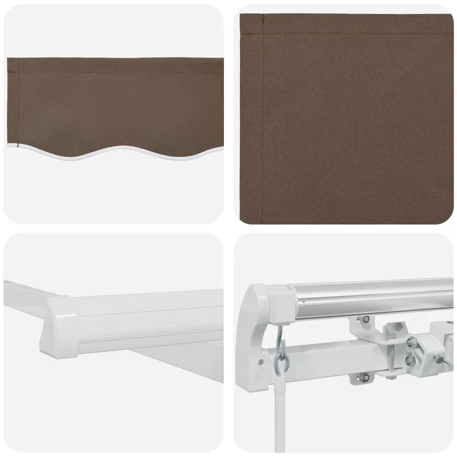 Auvent rétractable Taupe 400 × 350 cm Polyester et Aluminium - 4