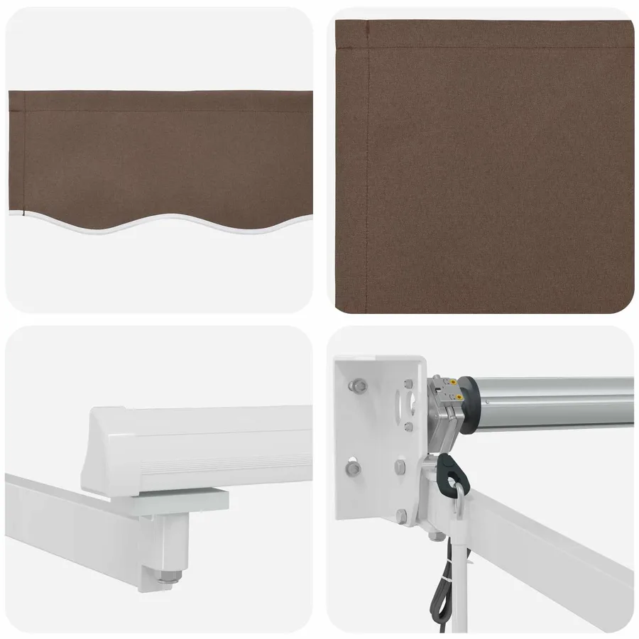 Auvent rétractable électrique Taupe 100% Polyester et Aluminium - 5