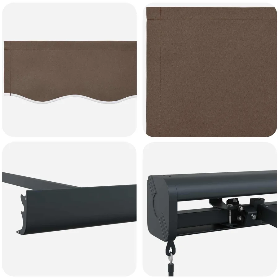Auvent rétractable Taupe 400 × 300 cm Toile et Aluminium - 4