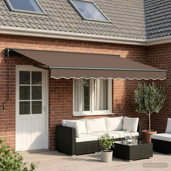 Auvent rétractable Taupe 4 × 3 m Polyester et Aluminium