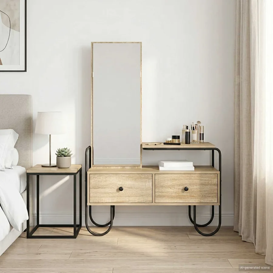 Table de Toilette avec tiroir Chêne Sonoma Bois d'ingénierie