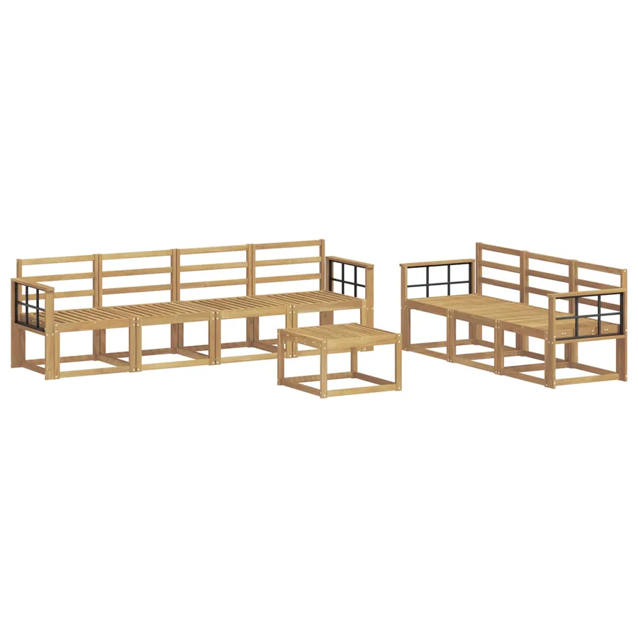 Ensemble de canapés d'extérieur 8 pcs Blanc 59 x 59 x 37 cm - 2