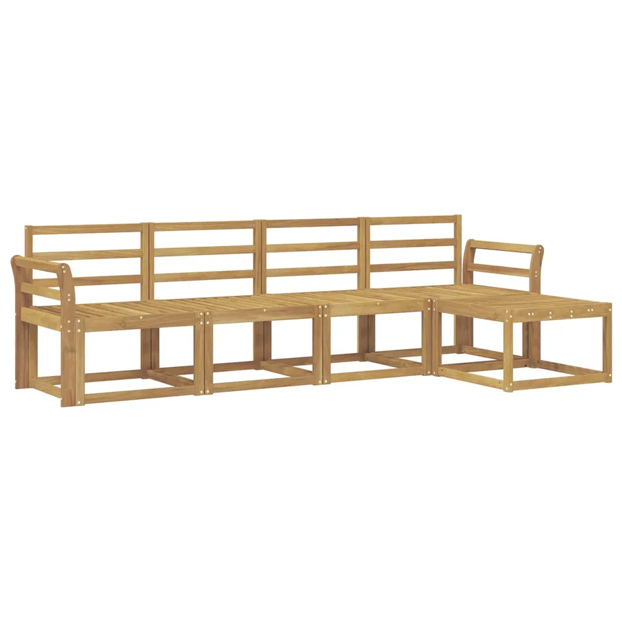 Ensemble de canapés d'extérieur 5 pcs Blanc 253 x 122,5 x 73 cm - 2