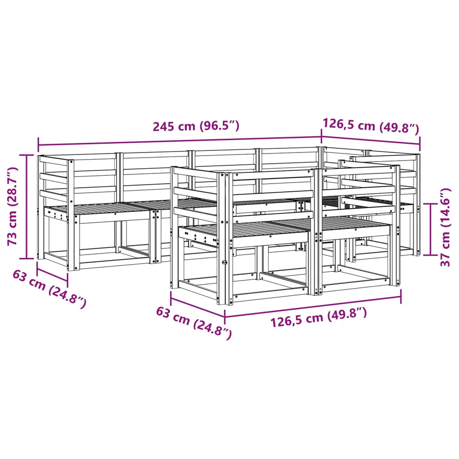 Ensemble de canapés d'extérieur 7 pcs - 6