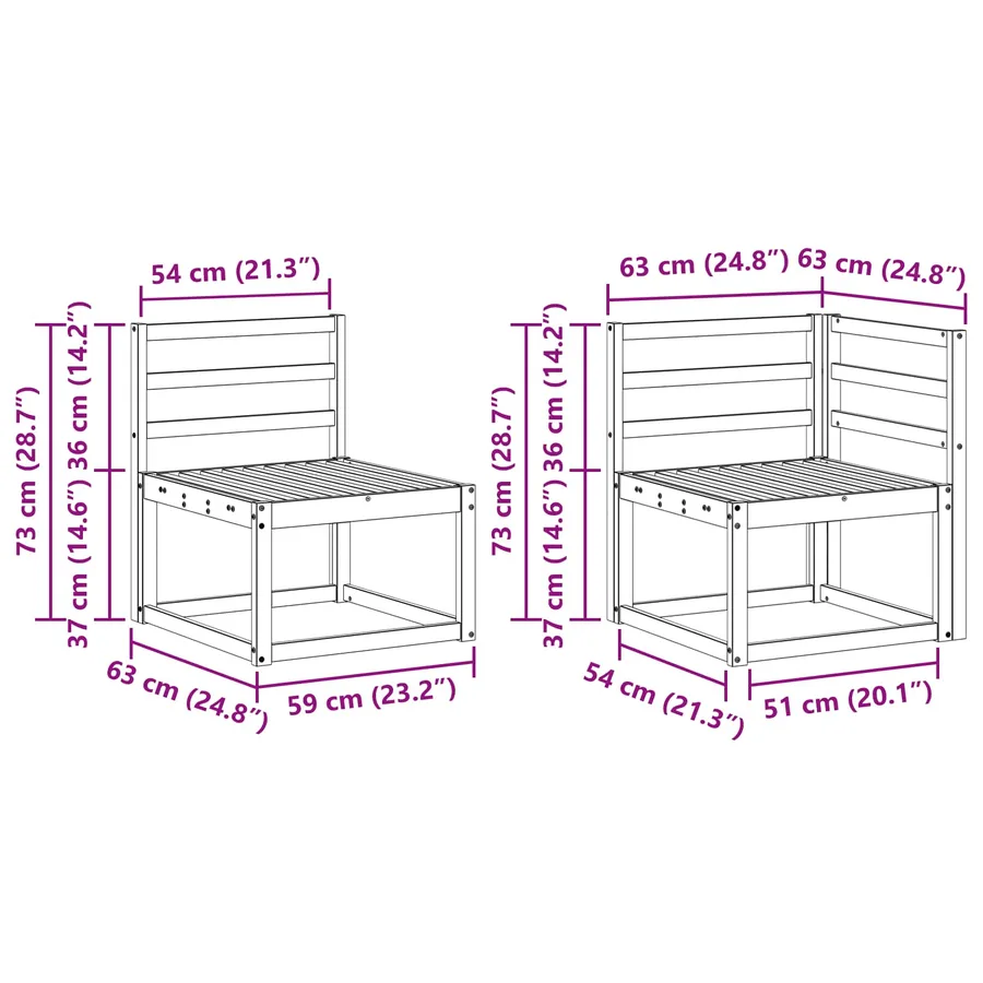 Ensemble de canapés d'extérieur 7 pcs - 7
