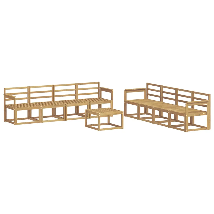 Ensemble de canapés d'extérieur 9 pcs Blanc 59 x 59 x 37 cm - 2