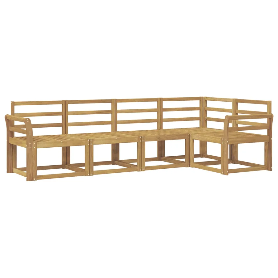 Ensemble de canapés d'extérieur 5 pcs Blanc - 2