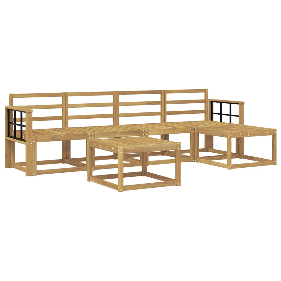 Ensemble de canapés d'extérieur 6 pcs Blanc 59 x 59 x 37 cm - 2