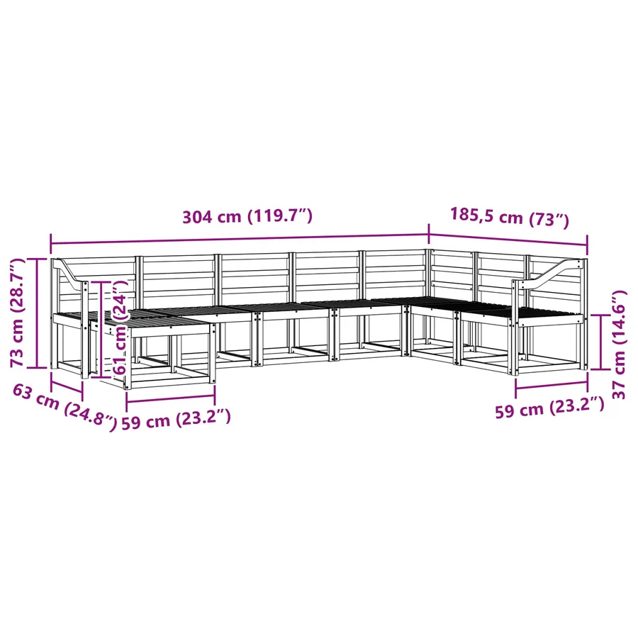 Ensemble de canapés d'extérieur 8 pcs Blanc - 8