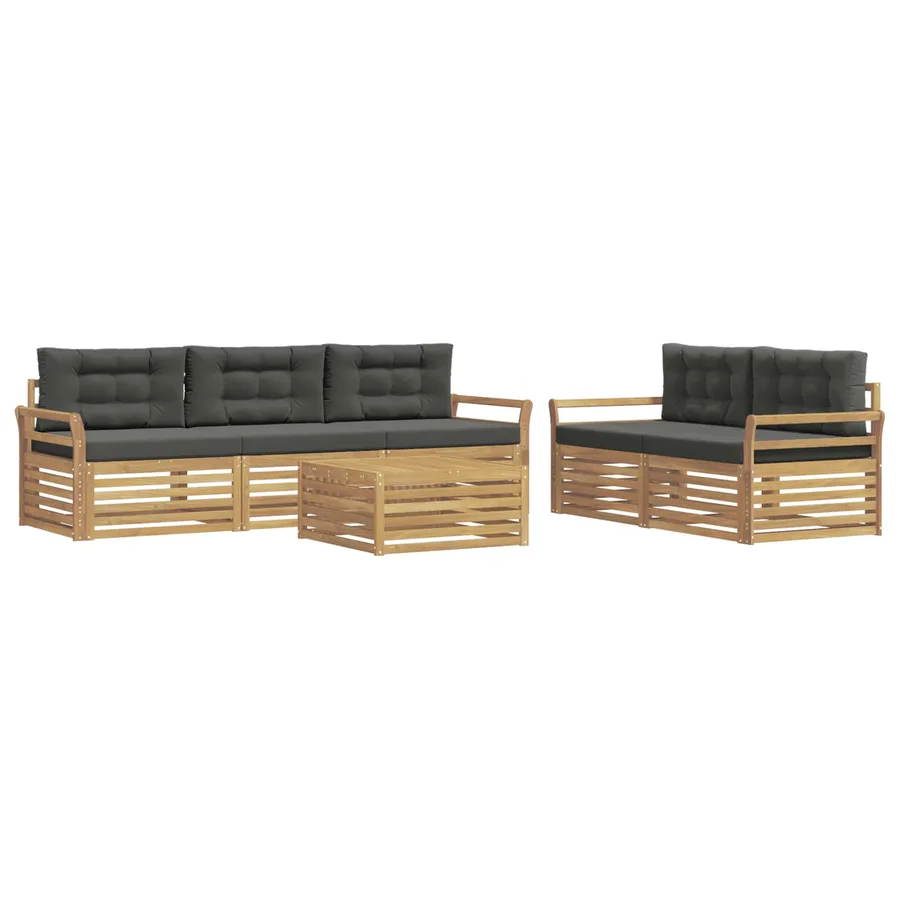 Ensemble de canapés d'extérieur 6 pc Blanc et anthracite - 2