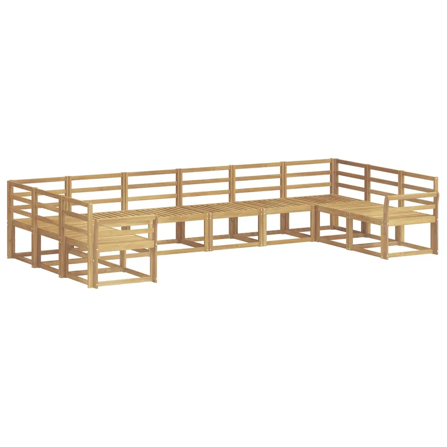 Ensemble de canapés d'extérieur 10 pcs Blanc - 2