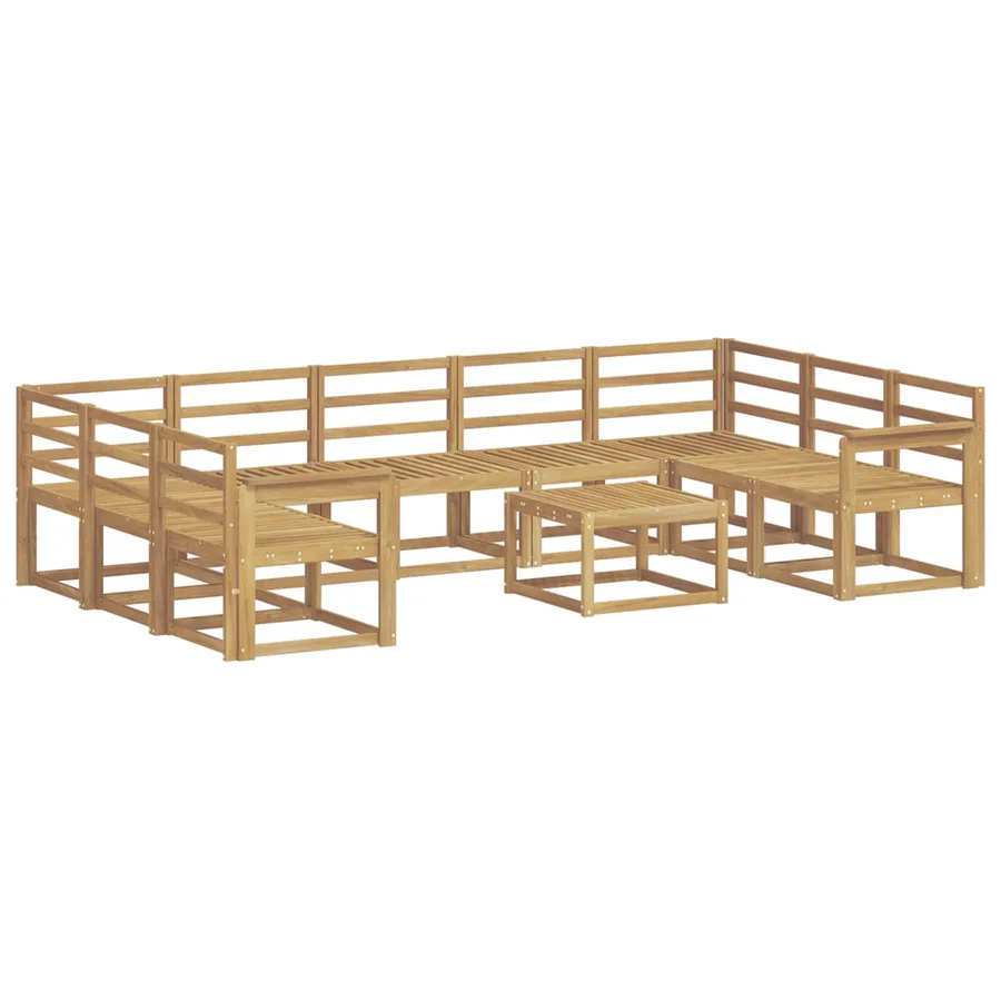 Ensemble de canapés d'extérieur 10 pcs Blanc - 2