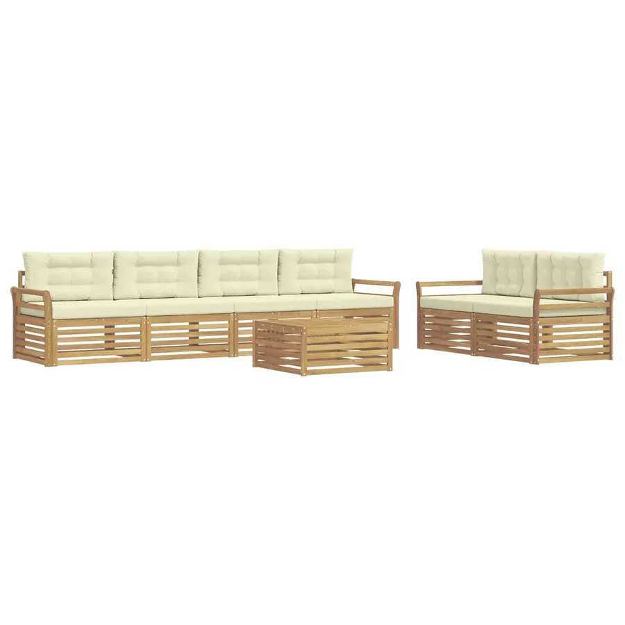 Ensemble de canapés d'extérieur 7 pc Blanc et crème - 2