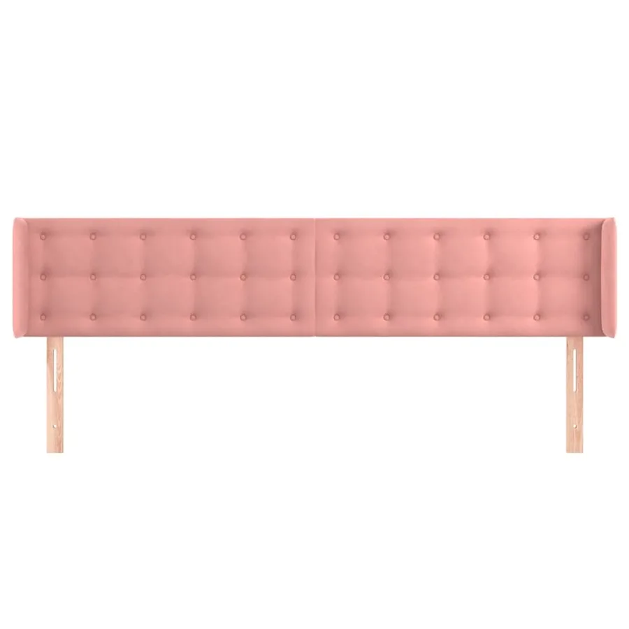 Tête de lit avec oreilles Rose 163x16x78/88 cm Velours - 3