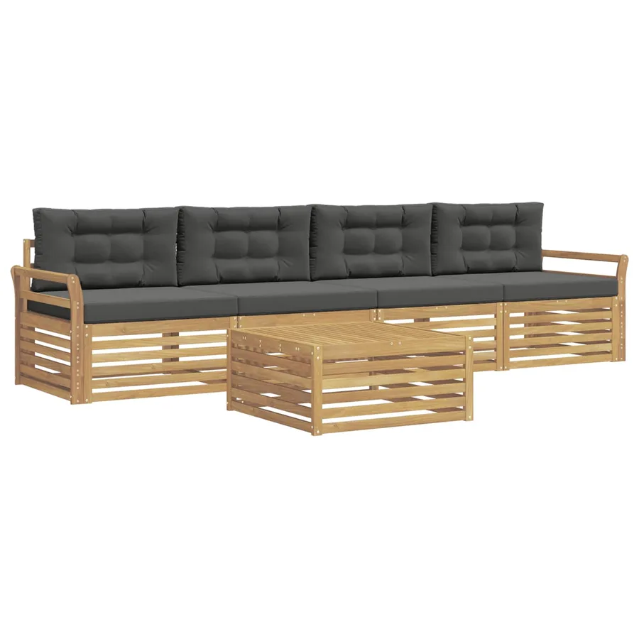 Ensemble de canapés d'extérieur 5 pc Blanc et anthracite - 2