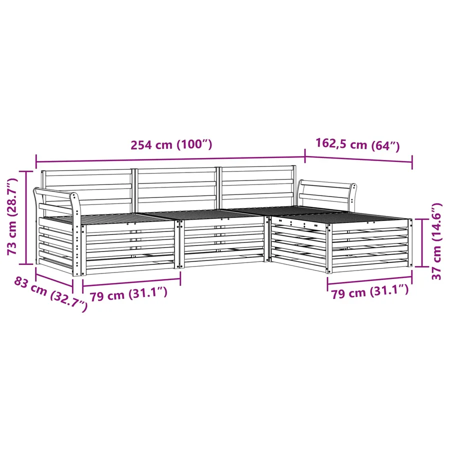 Ensemble de canapés d'extérieur 4 pc Blanc - 7