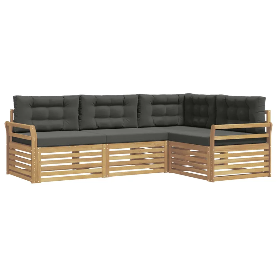 Ensemble de canapés d'extérieur 4 pc Blanc et anthracite - 2