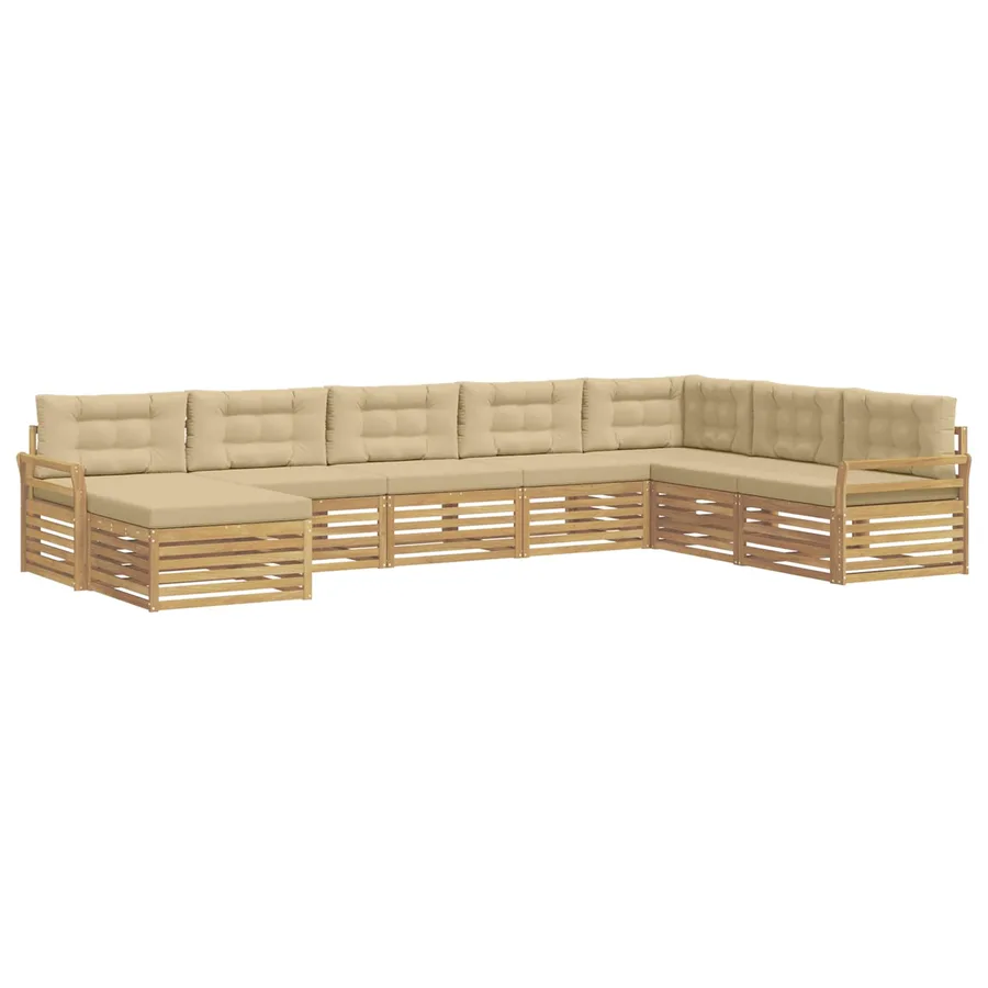 Ensemble de canapés d'extérieur 8 pc Blanc et Beige - 2