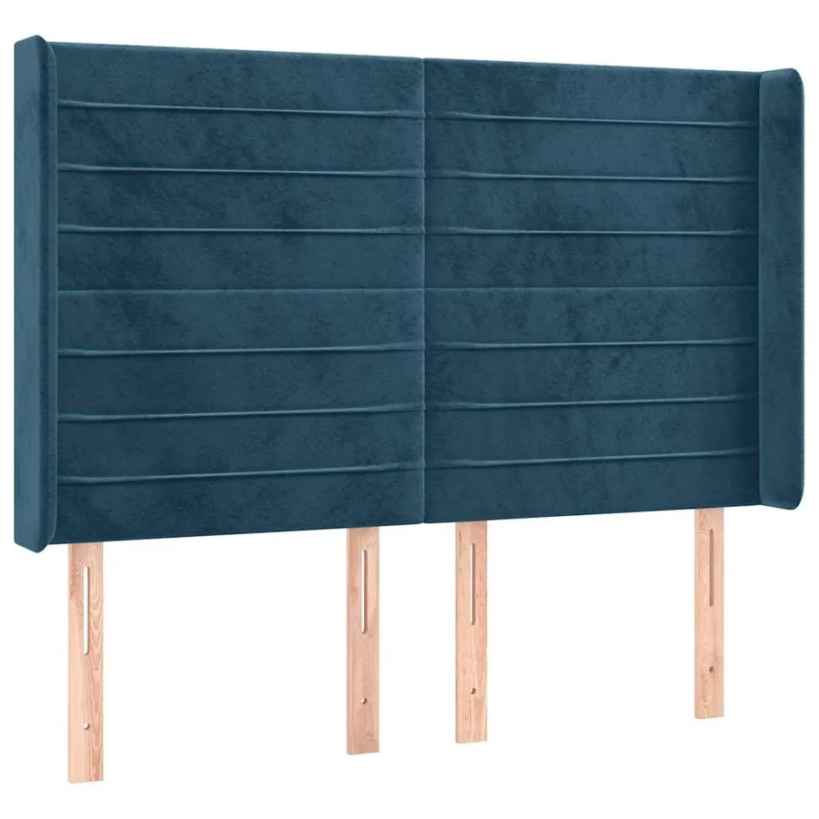 Sommier à lattes de lit matelas et LED Bleu foncé 140x190 cm - 7