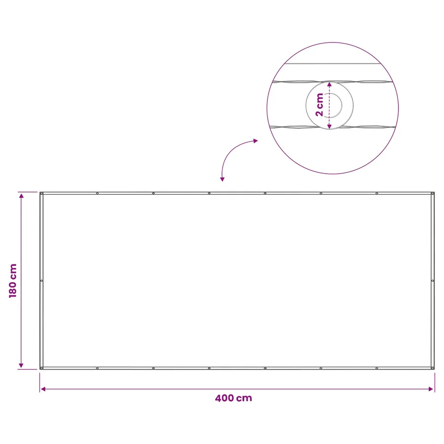 Écran de confidentialité pour balcon 180 x 400 cm - 7
