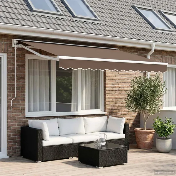 Auvent rétractable Taupe 3 x 2 m Polyester et Aluminium
