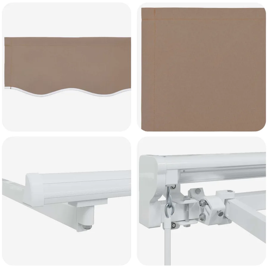 Auvent rétractable Taupe 3 x 2 m Polyester et Aluminium - 4