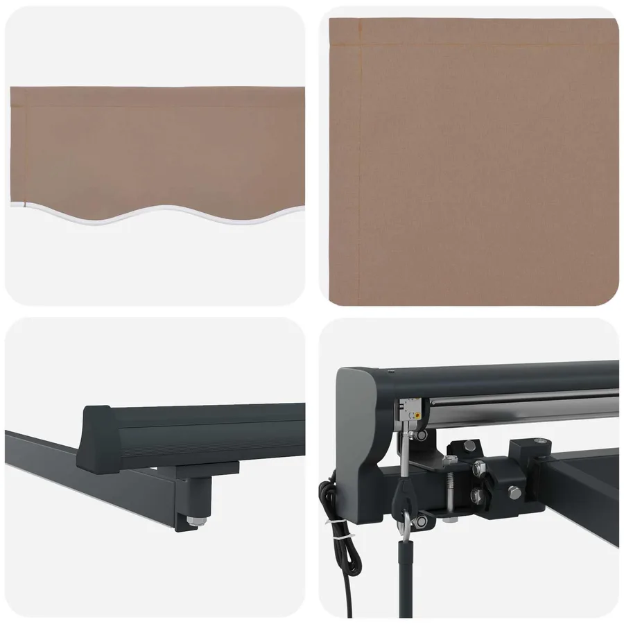 Auvent rétractable électrique Taupe 3 x 2 m - 6