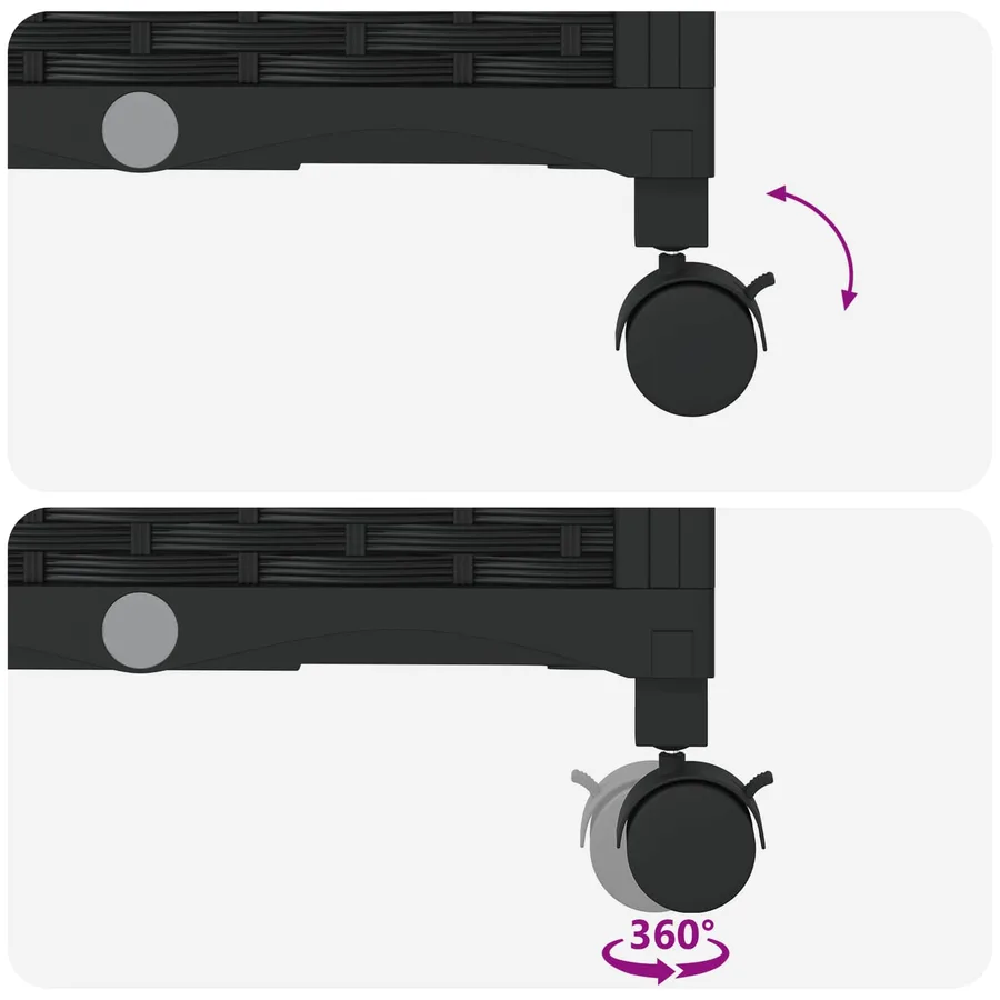Porte-plante de jardin avec irrigation et roues 2 pc Noir PP - 6
