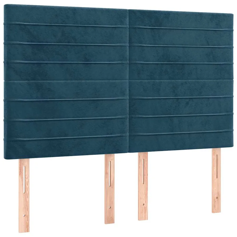 Sommier à lattes de lit et matelas Bleu foncé 140x190cm Velours - 5