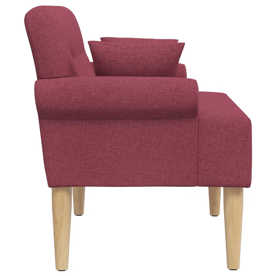Canapé love seat avec capitonnage en boutons Bordeaux Tissu - 4