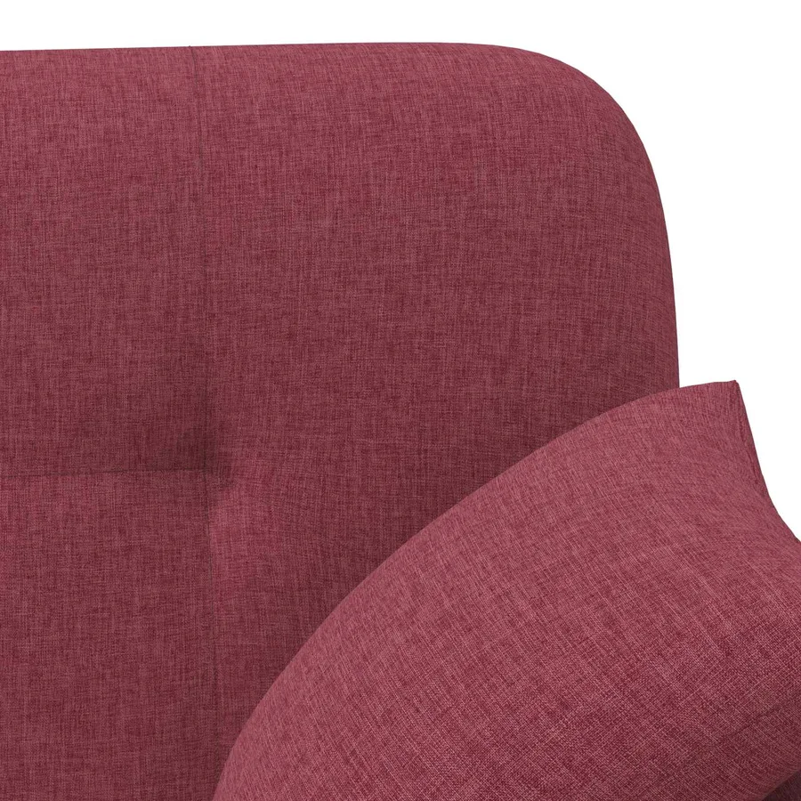 Canapé love seat avec capitonnage en boutons Bordeaux Tissu - 7