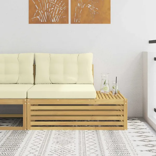Canapé d'extérieur extrémité Blanc 115 x 83 x 73 cm