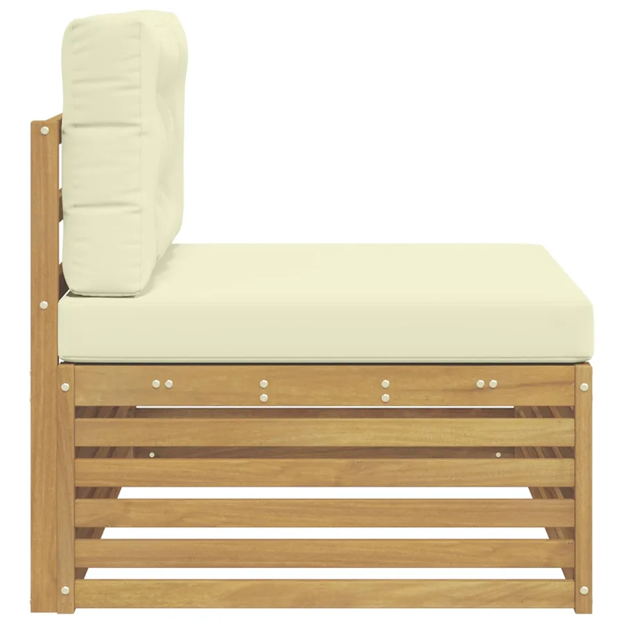Canapé d'extérieur extrémité Blanc 115 x 83 x 73 cm - 4