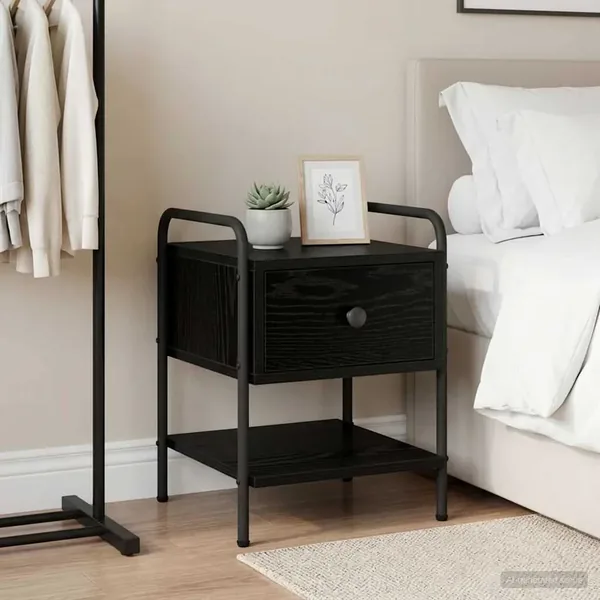 Table de chevet Chêne noir Bois d'ingénierie