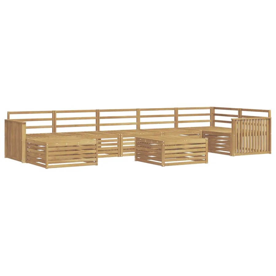 Ensemble de canapés d'extérieur 8 pc Blanc Bois d'Acacia Massif - 2