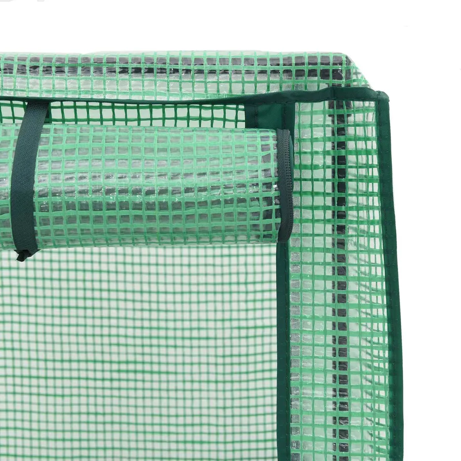Jardinière de jardin avec couverture de serre et roues 2 pc PP - 5