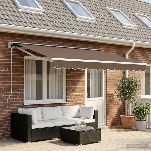 Auvent rétractable électrique Taupe 4,5 × 3,5 m