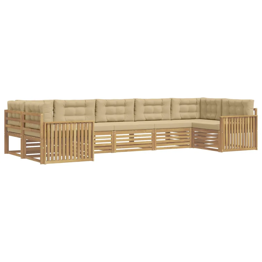 Ensemble de canapés d'extérieur 7 pc Blanc et Beige - 2
