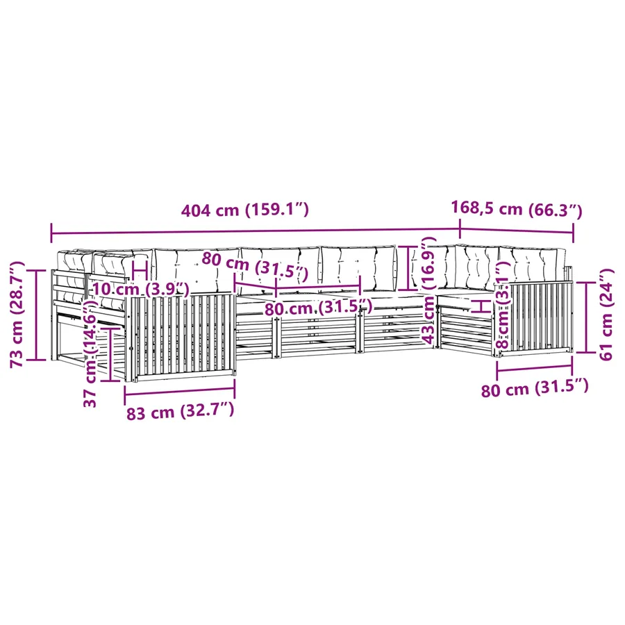 Ensemble de canapés d'extérieur 7 pc Blanc et Beige - 7