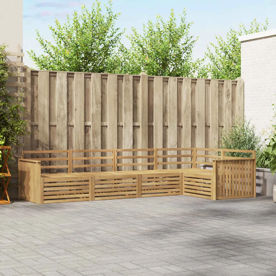 Ensemble de canapés d'extérieur 5 pc Blanc Bois d'Acacia Massif