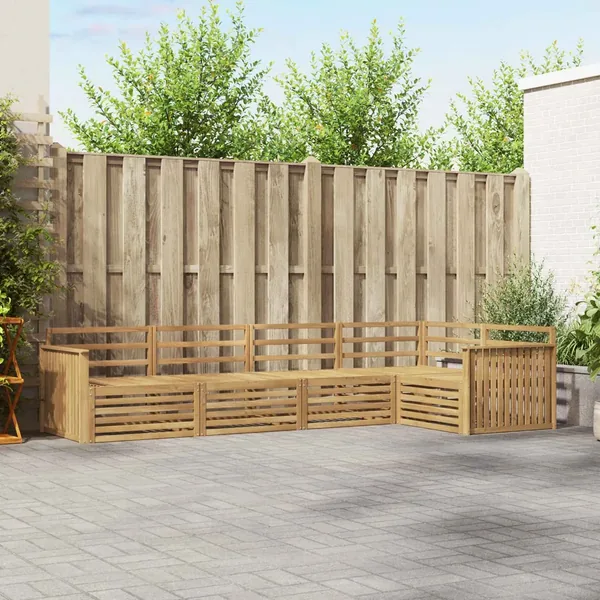 Ensemble de canapés d'extérieur 5 pc Blanc Bois d'Acacia Massif