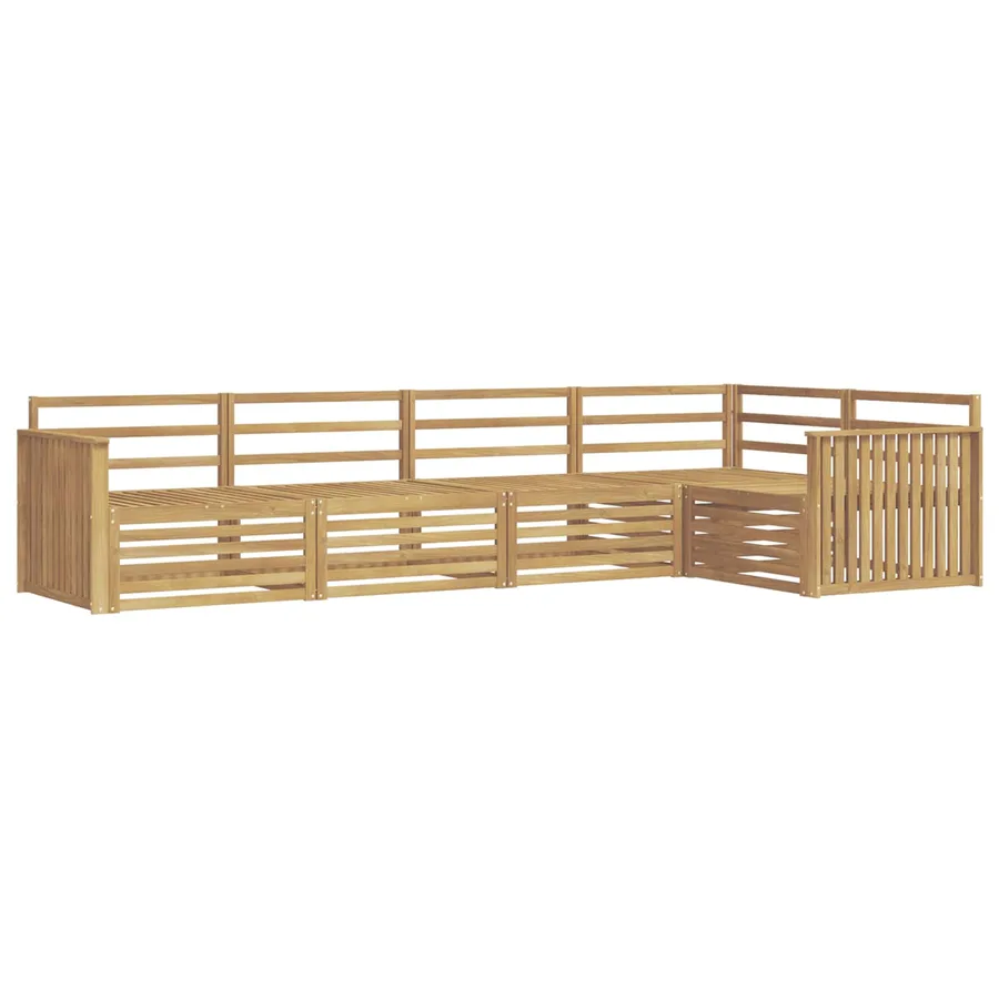 Ensemble de canapés d'extérieur 5 pc Blanc Bois d'Acacia Massif - 2