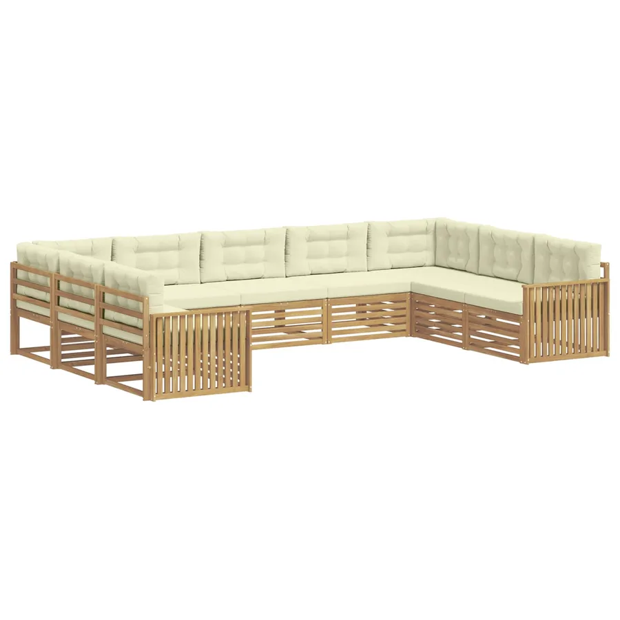Ensemble de canapés d'extérieur 9 pc Blanc et crème - 2