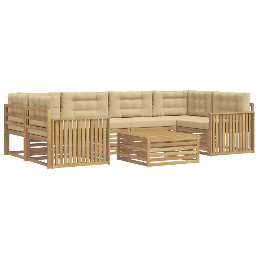 Ensemble de canapés d'extérieur 7 pc Blanc et Beige - 2