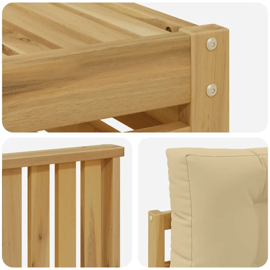 Ensemble de canapés d'extérieur 7 pc Blanc et Beige - 6
